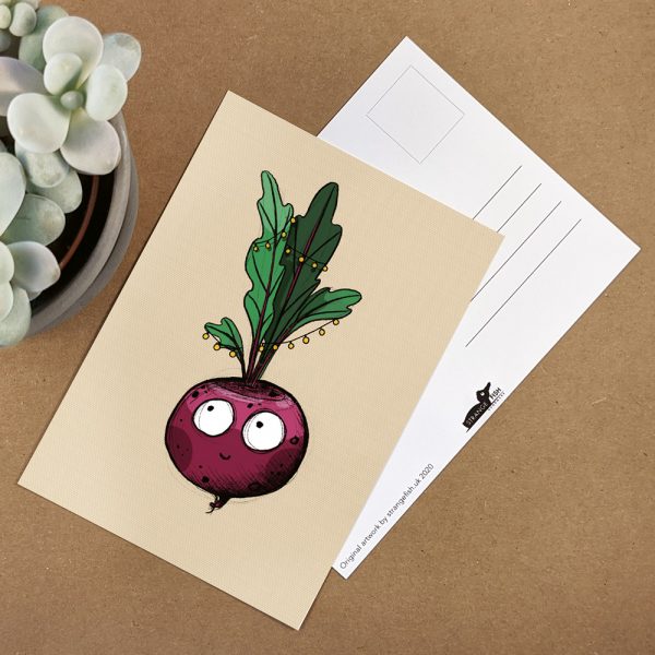 Cute party beetroot postcard