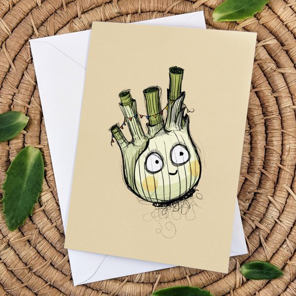 Fennel draped in bunting greetings card