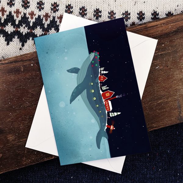 Christmas Card - Town on a whale