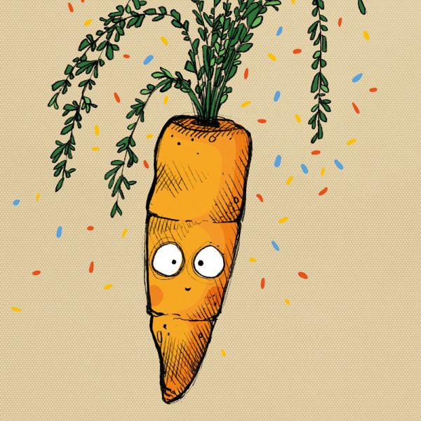Party carrot in confetti
