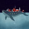 Christmas whale Illustration